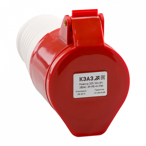 КЭАЗ Розетка кабельная 225-32А-6h-380AC-3P+PE+N-IP44