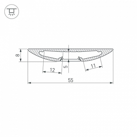 Профиль Arlight ALM-FLAT-R-2000 ANOD 026712