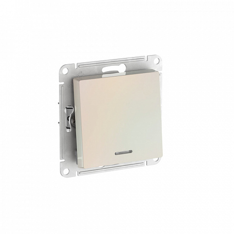 Systeme Electric AtlasDesign Жемчуг Выключатель 1-клавишный с подсвет.,сх.1а, 10АХ, мех., быстрозажим. клем.
