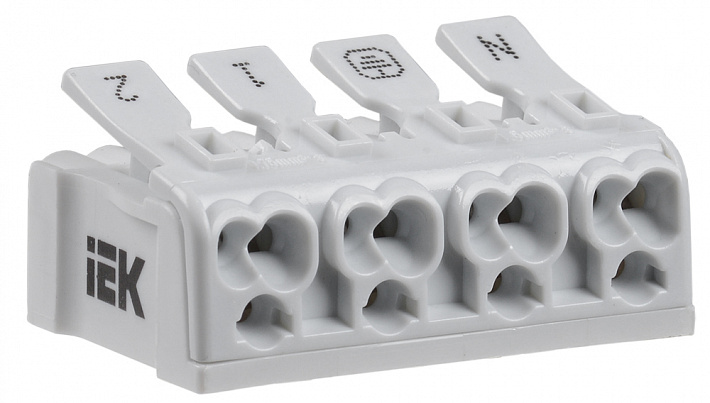 IEK Клемма пружинная соединительная КСПз4-2L+N+PE