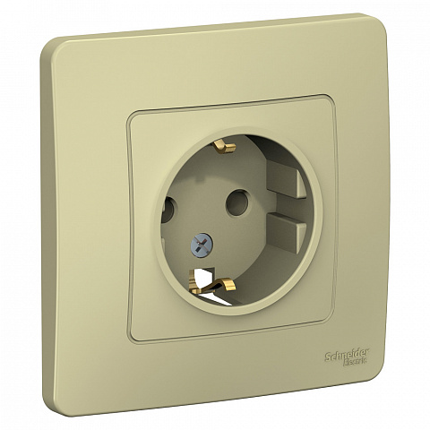 Systeme Electric Blanca внутр Беж Розетка с/з без шторок,16А, 250В