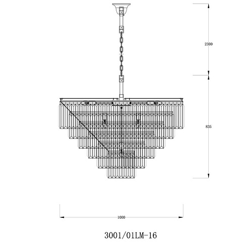 Каскадная люстра Divinare 3001/01 LM-16