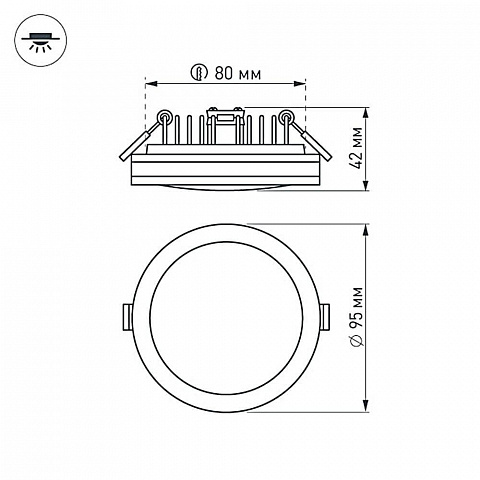 Встраиваемый светодиодный светильник Arlight LTD-95SOL-10W White 017991