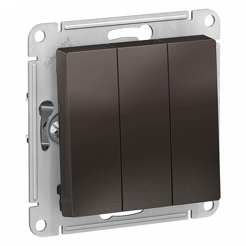 Systeme Electric AtlasDesign Мокко Выключатель 3-клавишный сх.1+1+1, 10АХ, механизм