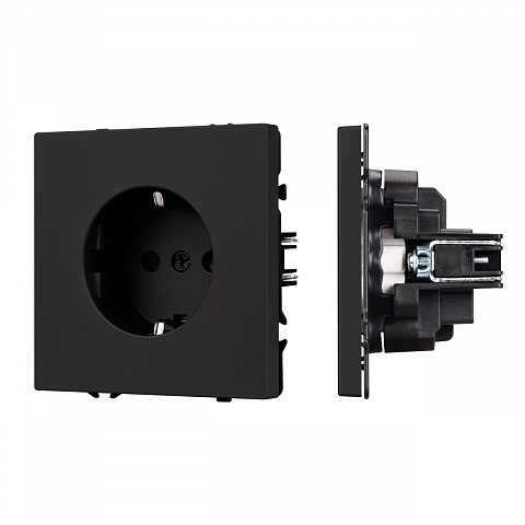 Механизм электрической розетки SCT-NOBE-MEU1-SFPL-BK (230V, 16A) Arlight 054277
