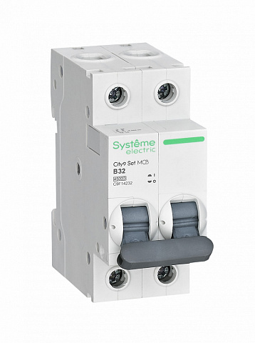 Systeme Electric City9 Set Автоматический выключатель (АВ) B 32А 2P 4.5kA 230В