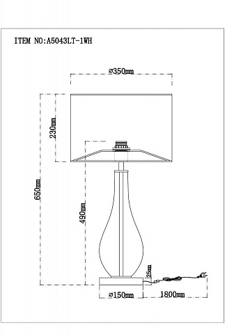 Настольная лампа ARTE Lamp A5043LT-1WH