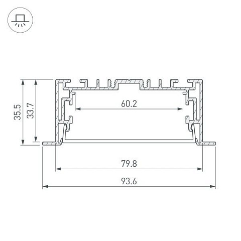 Профиль с рассеивателем Arlight S2-LINIA94-F-2500 Anod+Opal 021178(1)