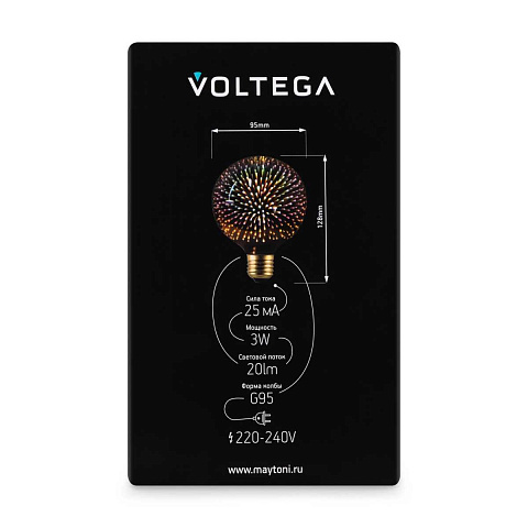 Лампа светодиодная филаментная Voltega 271 E27 3W 2700K 8527