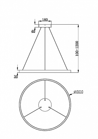 Подвесной светодиодный светильник Maytoni Rim MOD058PL-L42BSK