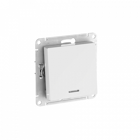 Systeme Electric AtlasDesign Белый Выключатель 1-клавишный с подсвет., сх.1а, 10АХ, мех., быстрозажим. клем.