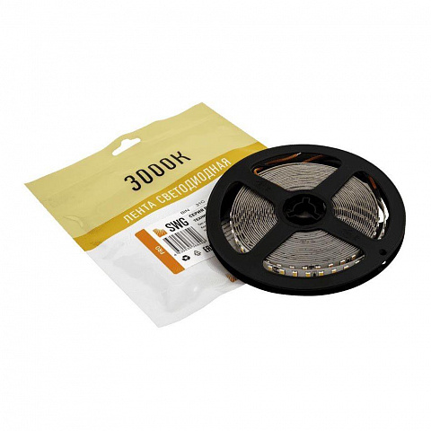 Светодиодная лента SWG 13W/m 126LED/m 2835SMD теплый белый 5M 005854