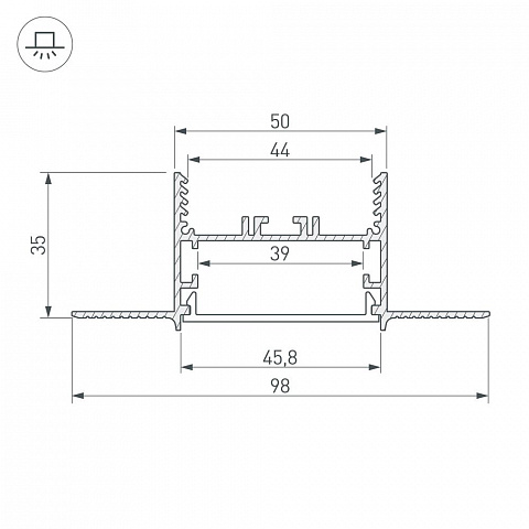 Коннектор X-образный Arlight SL-Linia45-Fantom 030109