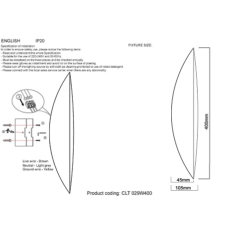 Настенный светильник Crystal Lux CLT 029W400 GO