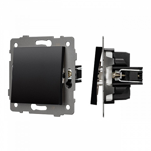 Механизм выключателя одноклавишный непроходной SWT-MK01-PL-BK-V (250V, 10A) Arlight 049868