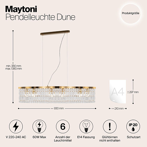 Подвесная люстра Maytoni DIA005PL-06G