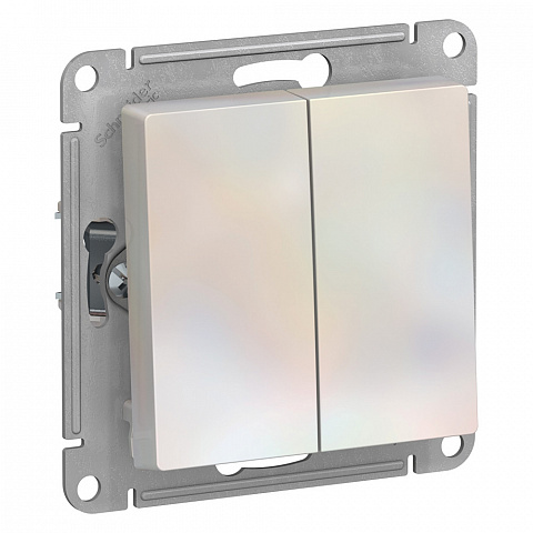 Systeme Electric AtlasDesign Жемчуг Переключатель 2-клавишный сх.6, 10АХ, механизм