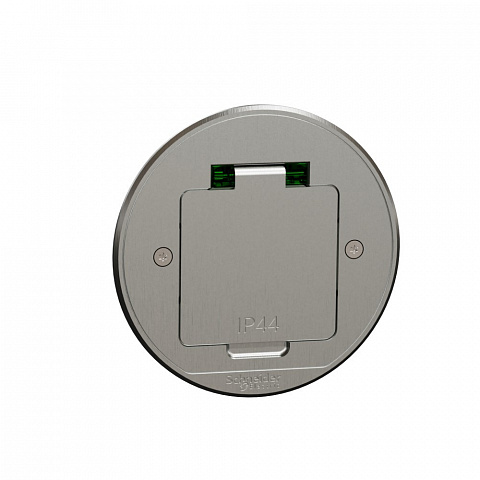 Schneider Electric US+ Люк круглый размер XS с 1 розеткой (2К+З ) металлический IP44