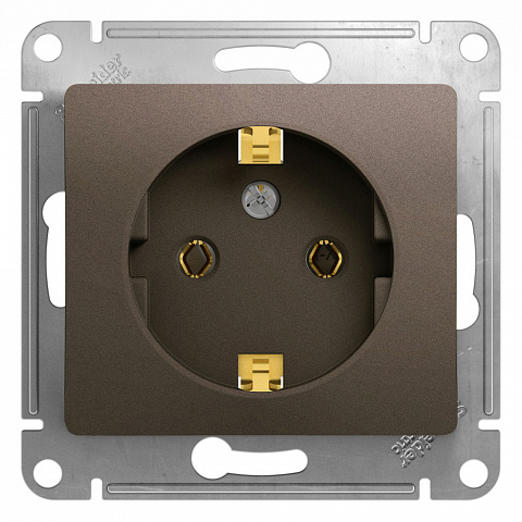 Systeme Electric Glossa Шоколад Розетка с/з, 16А
