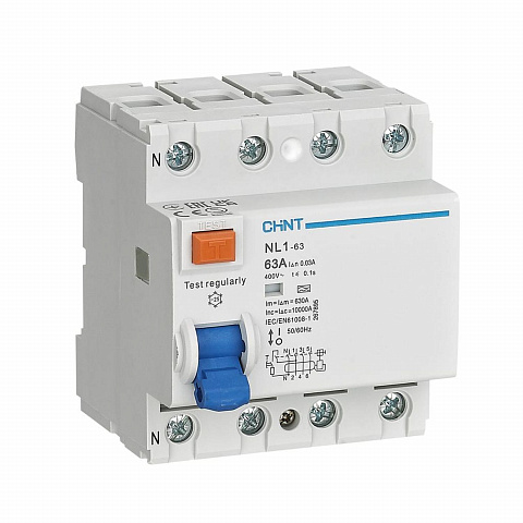 CHINT УЗО NL1-100 S 4P 63A 100mA 10kA тип AC (R)