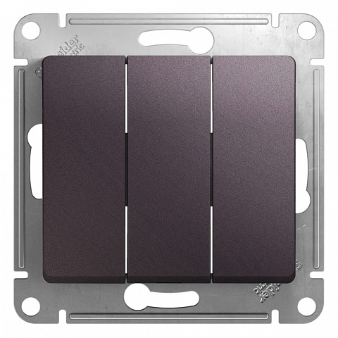 Systeme Electric Glossa Сиреневый туман Выключатель 3-клавишный, сх.3, 10AX