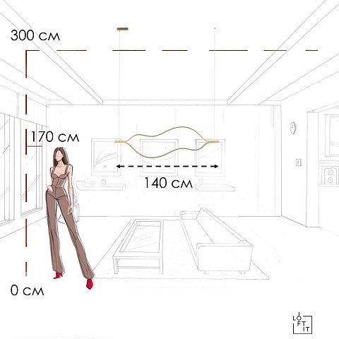 Подвесной светильник LOFT IT 10403/1400 AB