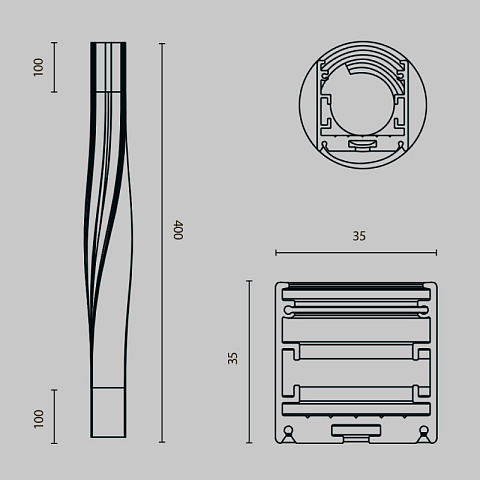 Профиль Maytoni ALM-3535R-B-TR-90°-0.4M