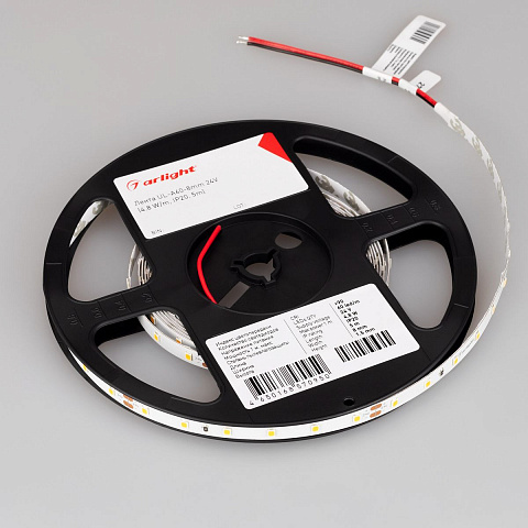 Светодиодная лента Arlight 8W/m 60Led/m 2835SMD теплый белый 5M UL-A60-8mm 24V Warm2700 042284
