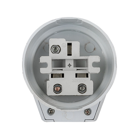 EKF PROxima Разъем РШ-ВШ 32А 250В 2P+PE (ОУ) пластиковый бел.