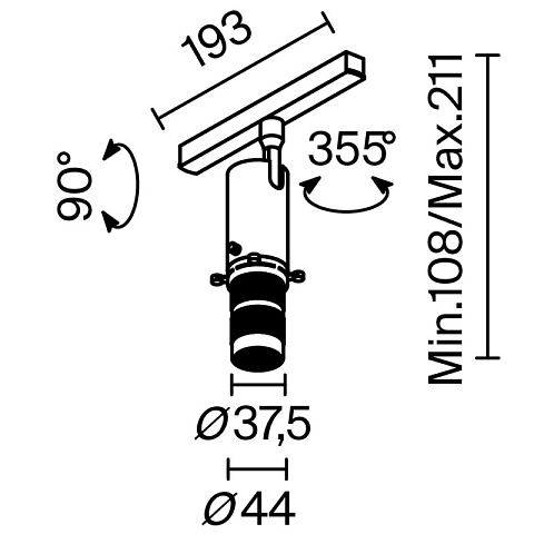 Светильник на шине Maytoni TR108-2-10W3K-B