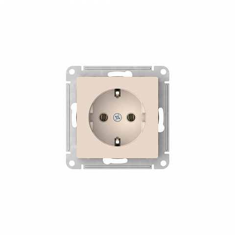 Systeme Electric AtlasDesign Бежевый Розетка с заземлением, 16А, мех., быстрозажим. клем.
