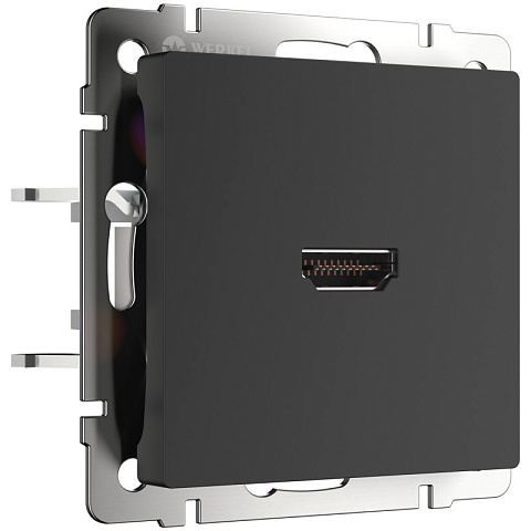 Розетка Werkel WL08-60-11/ HDMI (черный матовый)