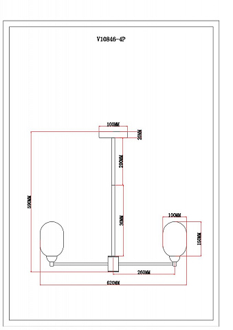 Люстра на штанге Moderli V10846-4P
