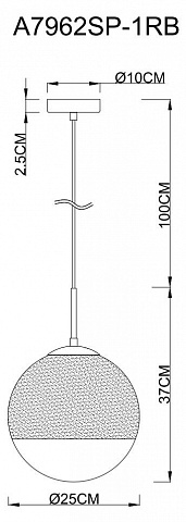 Подвесной светильник ARTE Lamp A7962SP-1RB
