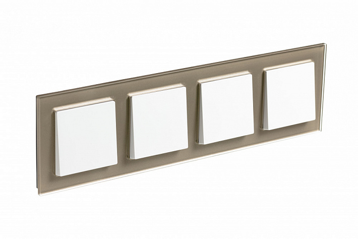 Systeme Electric AtlasDesign Nature Стекло шампань Рамка 4-ая