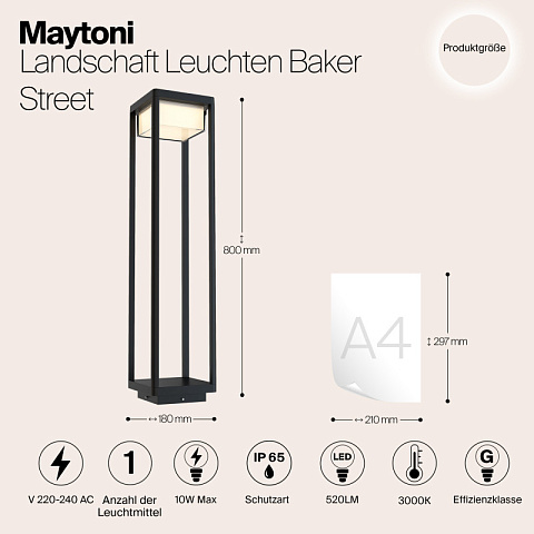 Садово-парковый светильник Maytoni O021FL-L10B3K