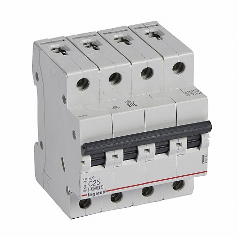 Legrand RX3 Автоматический выключатель 4P 25А (C) 4,5kA