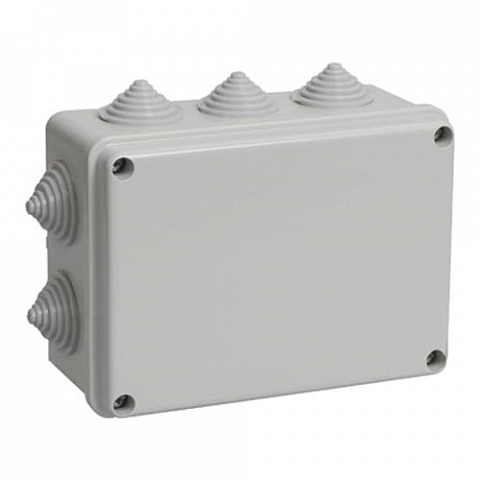 IEK Коробка КМ41242 распаячная для о/п 150х110х70 мм IP55 (RAL7035, 10 гермовводов)