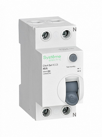 Systeme Electric City9 Set Выключатель дифференциального тока (ВДТ) 40А 2P 30мА Тип-A 230В