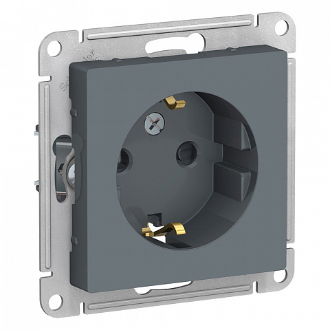 Systeme Electric AtlasDesign Грифель Розетка с/з со шторками, 16А, механизм
