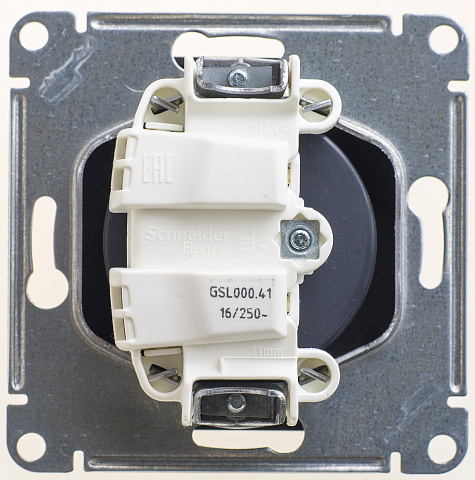 Systeme Electric Glossa Антрацит Розетка б/з, 16А