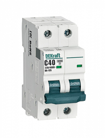 Dekraft Автоматический выключатель ВА105-2P-040A-C