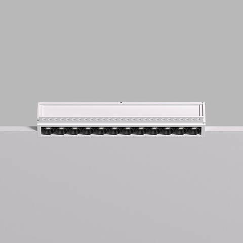 DK2532-WB Встраиваемый светильник SPACE со светодиодом под шпатлевку L240mm 220V 20W 38° 4000К IP20 белый/черный алюминий