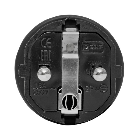EKF Basic Вилка угловая каучуковая с кольцом 230В 2P+PE 16A IP44