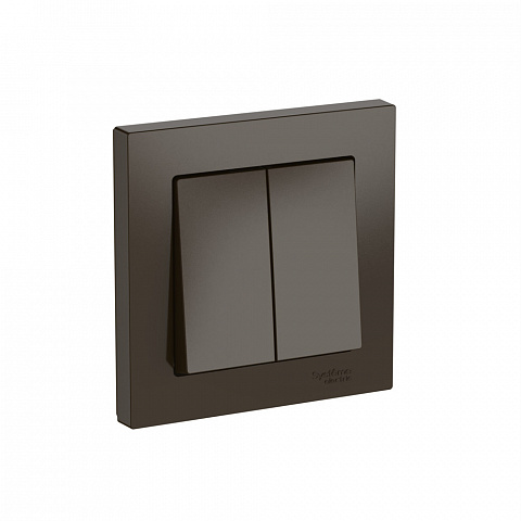 Systeme Electric AtlasDesign Мокко Выключатель 2-клавишный, сх.5, 10АХ, в сборе, быстрозажим. клем.