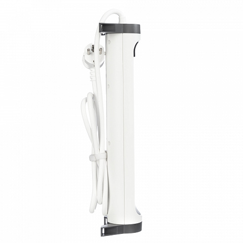 Legrand Revolution Комфорт Бело-черный Удлинитель 3x2К+З с 2xUSB A+C (3А), кабель 1,5м, плоские розетки, УЗИП с индикацией, фиксируемый поворотный бло