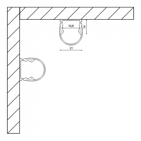 Профиль с рассеивателем SWG SF-2121-RD 000085