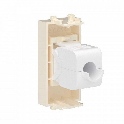DKC Компьютерная розетка RJ-45 без шторки модульная, кат.5е, "Avanti", "Ванильная дымка", 1 модуль