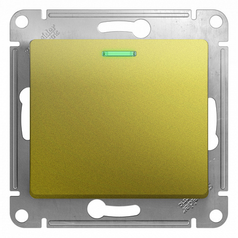 Systeme Electric Glossa Фисташковый Выключатель 1-клавишный с подсветкой, сх.1а, 10AX