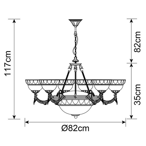 Подвесная люстра ARTE Lamp A3777LM-6-2AB